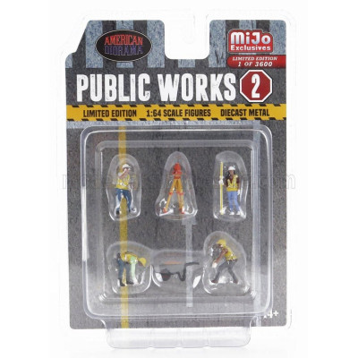 AMERICAN DIORAMA FIGURES SET 4X FIGURE PUBLIC WORK - 2 - VARIOUS 1/64