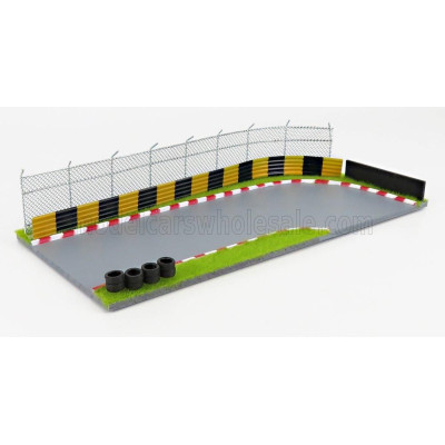 AMERICAN DIORAMA ACCESSORIES DIORAMA GULF RACE TRACK - LIGHT BLUE ORANGE 1/64