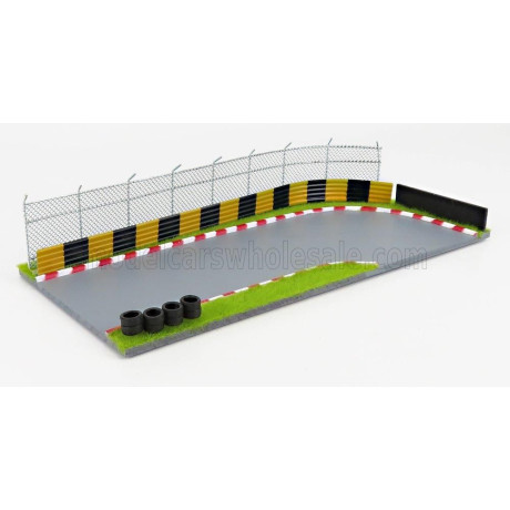 AMERICAN DIORAMA ACCESSORIES DIORAMA GULF RACE TRACK - LIGHT BLUE ORANGE 1/64