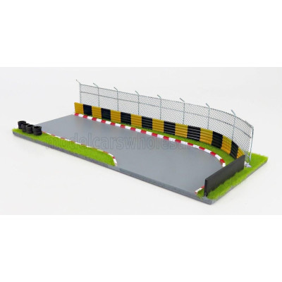 AMERICAN DIORAMA ACCESSORIES DIORAMA GULF RACE TRACK - LIGHT BLUE ORANGE 1/64