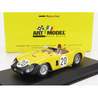 ART MODEL FERRARI 500TR SPIDER TEAM EQUIPE NATIONE BELGE N 20 24h LE MANS 1956 L.BIANCHI - A.DE CANGY - YELLOW BLACK 1/43