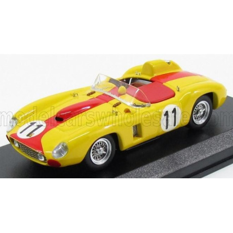 ART MODEL FERRARI 290MM 3.5L V12 SPIDER TEAM EQUIPE NATIONALE BELGE N 11 24h LE MANS 1957 J.SWATERS - A.DE CAGNY - YELLOW RED 1/