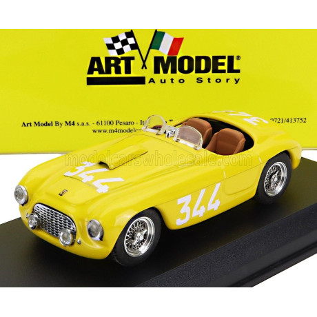 ART MODEL FERRARI 166 MM N 344 MILLE MIGLIA 1951 A.PALMER - Z.FERRAVAZZI - YELLOW 1/43