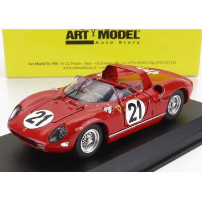 ART MODEL FERRARI 250P SPIDER 3.0L V12 TEAM FERRARI SPA SEFAC N 21 WINNER 24h LE MANS 1963 L.SCARFIOTTI - L.BANDINI - RED 1/43