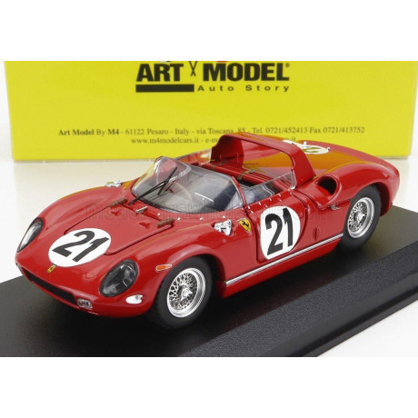 ART MODEL FERRARI 250P SPIDER 3.0L V12 TEAM FERRARI SPA SEFAC N 21 WINNER 24h LE MANS 1963 L.SCARFIOTTI - L.BANDINI - RED 1/43