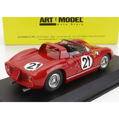 ART MODEL FERRARI 250P SPIDER 3.0L V12 TEAM FERRARI SPA SEFAC N 21 WINNER 24h LE MANS 1963 L.SCARFIOTTI - L.BANDINI - RED 1/43