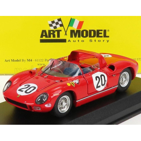 ART MODEL FERRARI 275P SPIDER 3.3L V12 TEAM FERRARI SPA SEFAC N 20 WINNER 24h LE MANS 1964 N.VACCARELLA - J.GUICHET - RED 1/43