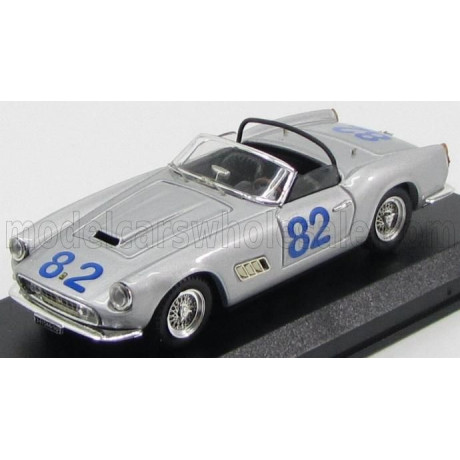 ART MODEL FERRARI 250 SWB CALIFORNIA SPIDER N 82 TARGA FLORIO 1962 U.DE BONIS - R.FUSINA - SILVER 1/43