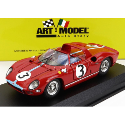 ART MODEL FERRARI 330P SPIDER N 3 WINNER TOURIST TROPHY 1964 G.HILL - RED LIGHT BLUE 1/43