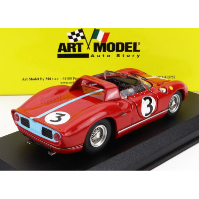 ART MODEL FERRARI 330P SPIDER N 3 WINNER TOURIST TROPHY 1964 G.HILL - RED LIGHT BLUE 1/43