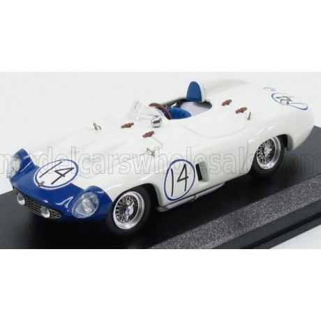 ART MODEL FERRARI 857 S SPIDER N 14 CUBA 1957 P.HILL - WHITE BLUE 1/43