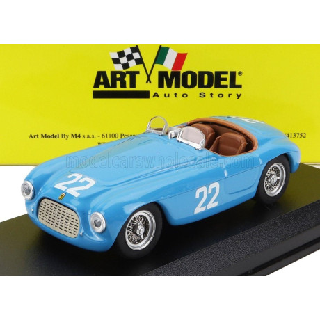 ART MODEL FERRARI 166MM BARCHETTA SPIDER N 22 MONTECARLO 1952 L.FERRAUD - LIGHT BLUE 1/43