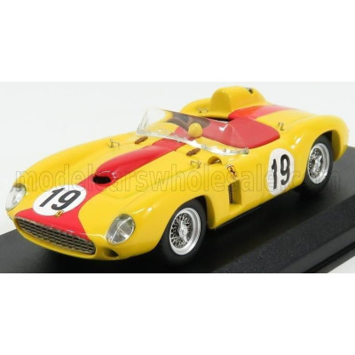 ART MODEL FERRARI 290MM SPIDER ch.0606 N 19 4th PORTUGAL MONSANTO GP 1957 A.DE CHANGY - YELLOW 1/43