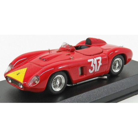 ART MODEL FERRARI 500TR SPIDER ch.0610 N 317 GIRO DI SICILIA 1956 G.STARRABBA - RED YELLOW 1/43