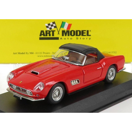 ART MODEL FERRARI 250 LWB CALIFORNIA LONG NOSE SPIDER CLOSED 1960 - RED BLACK 1/43