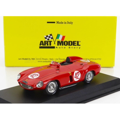 ART MODEL FERRARI 750 MONZA SPIDER sn0530M N 42 2nd TUNISI BELVEDERE GP 1955 L.BORDONARO - RED 1/43