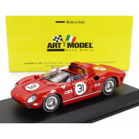 ART MODEL FERRARI 330P SPIDER s/n0822 n 31 24h DAYTONA 1966 JOHN FULP - BILL RUTAN  - WAYLON JENNINGS - RED 1/43