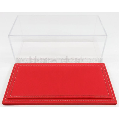 ATLANTIC VETRINA DISPLAY BOX MARANELLO BASE IN PELLE ROSSA - LEATHER BASE RED - Lungh.LENGHT cm 23 X Largh.WIDTH cm 12 X Alt.HEI