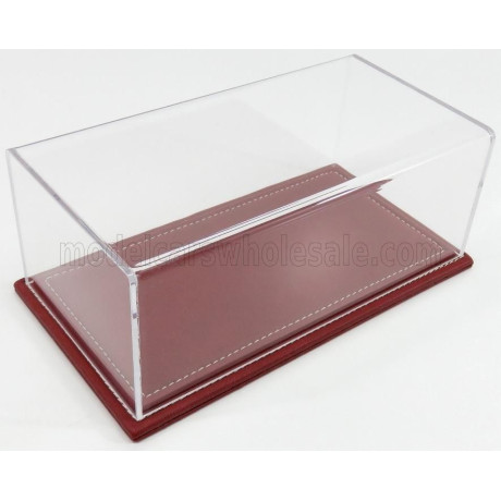 ATLANTIC VETRINA DISPLAY BOX MARANELLO BASE IN PELLE - LEATHER BASE BORDEAUX - Lungh.LENGHT cm 23 X Largh.WIDTH cm 12 X Alt.HEIG