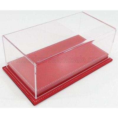 ATLANTIC VETRINA DISPLAY BOX MOLHOUSE BASE IN PELLE ROSSA - LEATHER BASE RED - Lungh.LENGHT cm 23 X Largh.WIDTH cm 12 X Alt.HEIG