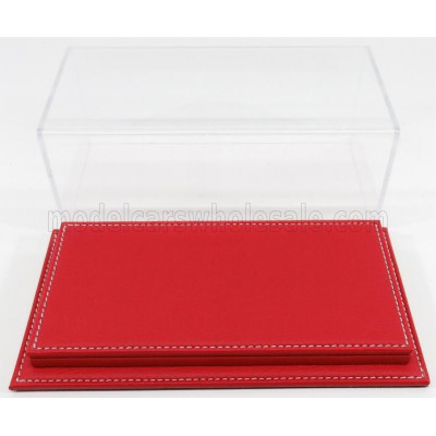 ATLANTIC VETRINA DISPLAY BOX MOLHOUSE BASE IN PELLE ROSSA - LEATHER BASE RED - Lungh.LENGHT cm 23 X Largh.WIDTH cm 12 X Alt.HEIG