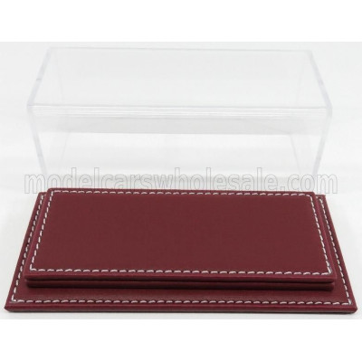 ATLANTIC VETRINA DISPLAY BOX MOLHOUSE BASE IN PELLE - LEATHER BASE BORDEAUX - Lungh.LENGHT cm 17 X Largh.WIDTH cm 8 X Alt.HEIGHT