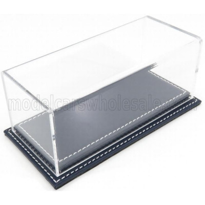 ATLANTIC VETRINA DISPLAY BOX MOLHOUSE BASE IN PELLE - LEATHER BASE BLUE - Lungh.LENGHT cm 17 X Largh.WIDTH cm 8 X Alt.HEIGHT cm
