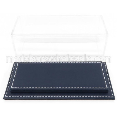 ATLANTIC VETRINA DISPLAY BOX MOLHOUSE BASE IN PELLE - LEATHER BASE BLUE - Lungh.LENGHT cm 17 X Largh.WIDTH cm 8 X Alt.HEIGHT cm