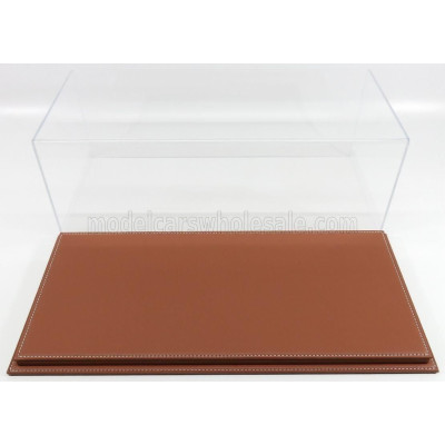 ATLANTIC VETRINA DISPLAY BOX MOLHOUSE BASE IN PELLE MARRONE - LEATHER BASE BROWN - Lungh.LENGHT cm 51 X Largh.WIDTH cm 24 X Alt.
