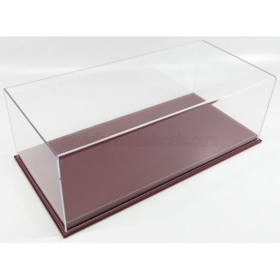 ATLANTIC VETRINA DISPLAY BOX MOLHOUSE BASE IN PELLE - LEATHER BASE BORDEAUX - Lungh.LENGHT cm 51 X Largh.WIDTH cm 24 X Alt.HEIGH