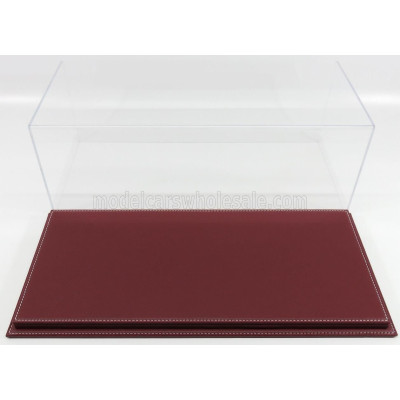 ATLANTIC VETRINA DISPLAY BOX MOLHOUSE BASE IN PELLE - LEATHER BASE BORDEAUX - Lungh.LENGHT cm 51 X Largh.WIDTH cm 24 X Alt.HEIGH
