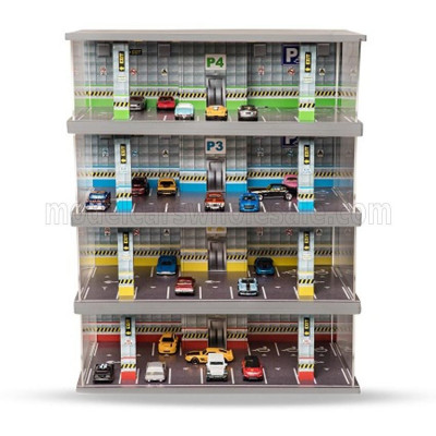 ATLANTIC VETRINA DISPLAY BOX DIORAMA PARCHEGGIO 4 PIANI - PARKING 4 FLOOR - CARS NOT INCLUDED - Lungh.LENGHT cm 43.0 X Largh.WID