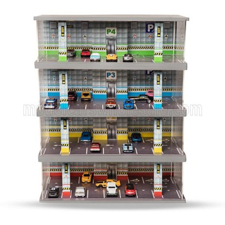 ATLANTIC VETRINA DISPLAY BOX DIORAMA PARCHEGGIO 4 PIANI - PARKING 4 FLOOR - CARS NOT INCLUDED - Lungh.LENGHT cm 43.0 X Largh.WID