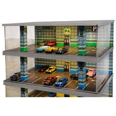 ATLANTIC VETRINA DISPLAY BOX DIORAMA PARCHEGGIO 4 PIANI - PARKING 4 FLOOR - CARS NOT INCLUDED - Lungh.LENGHT cm 43.0 X Largh.WID