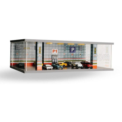ATLANTIC VETRINA DISPLAY BOX DIORAMA PARCHEGGIO PRIMO PIANO - PARKING P1 RED FLOOR - CARS NOT INCLUDED - Lungh.LENGHT cm 43.0 X