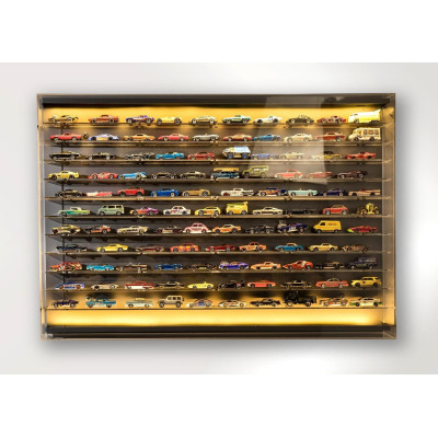 ATLANTIC VETRINA DISPLAY BOX ESPOSITORE - FOR 120 CARS 1/64 Lungh.LENGHT cm 89.0 X Largh.WIDTH cm 8.0 X Alt.HEIGHT cm 61.0 (alte