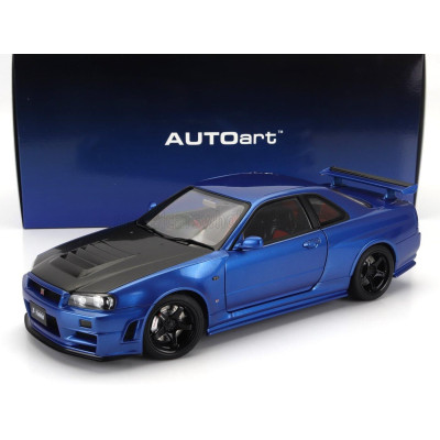 AUTOART NISSAN SKYLINE GT-R (R34) Z-TUNE 2002 - BAYSIDE BLUE CARBON 1/18