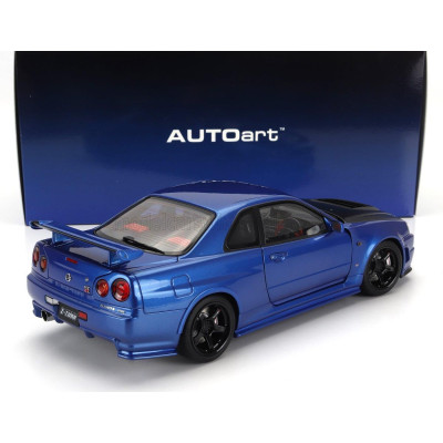 AUTOART NISSAN SKYLINE GT-R (R34) Z-TUNE 2002 - BAYSIDE BLUE CARBON 1/18