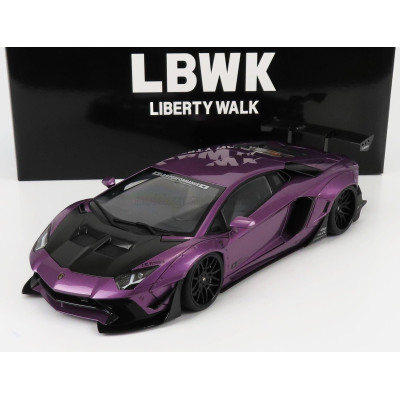 AUTOART LAMBORGHINI AVENTADOR LIBERTY WALK 2017 - PURPLE CARBON 1/18