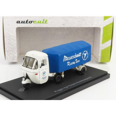 AUTOCULT PIAGGIO APE PENTARO RENNTRANSPORTER MESSERSCHMITT 1948 - WHITE BLUE 1/43
