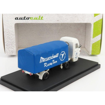 AUTOCULT PIAGGIO APE PENTARO RENNTRANSPORTER MESSERSCHMITT 1948 - WHITE BLUE 1/43
