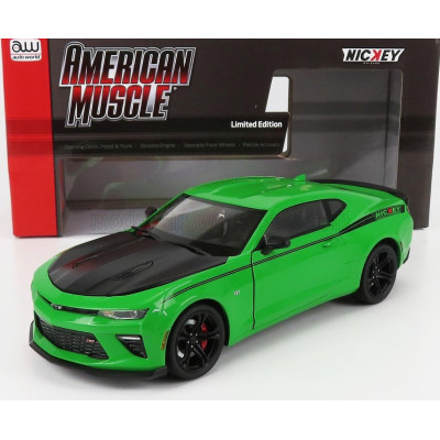AUTOWORLD CHEVROLET CAMARO SS 1LE NICKEY COUPE 2017 - GREEN BLACK 1/18