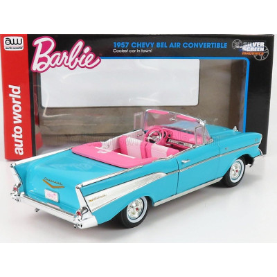 AUTOWORLD CHEVROLET BEL AIR CABRIOLET OPEN 1957 - AQUA BLUE 1/18