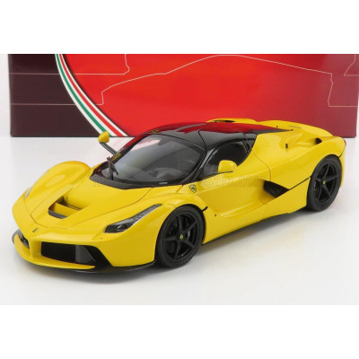 BBR MODELS FERRARI LAFERRARI 2013 - BLACK WHEELS - GIALLO MODENA - YELLOW BLACK 1/18