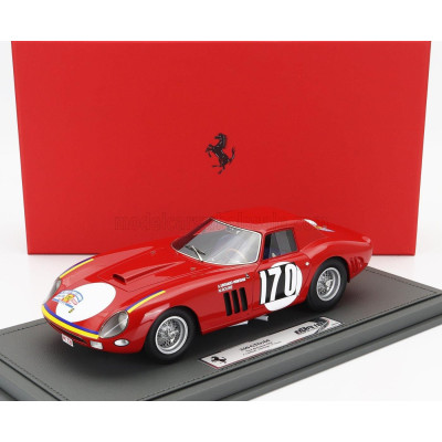 BBR MODELS FERRARI 250 GTO COUPE N 170 TOUR DE FRANCE 1964 ANNIE SOISBAULT - NICOLE ROURE - CON VETRINA - WITH SHOWCASE - RED 1/