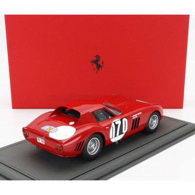 BBR MODELS FERRARI 250 GTO COUPE N 170 TOUR DE FRANCE 1964 ANNIE SOISBAULT - NICOLE ROURE - CON VETRINA - WITH SHOWCASE - RED 1/