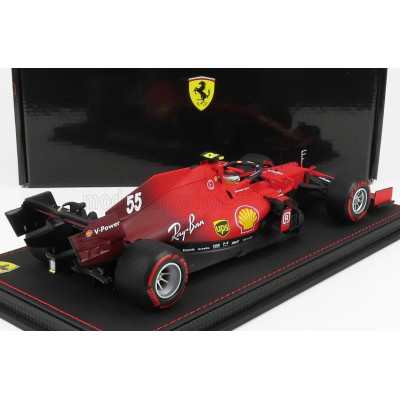 BBR MODELS FERRARI F1 SF21  TEAM SCUDERIA FERRARI MISSION WINNOW N 55 5th EMILIA ROMAGNA ITALY GP - SOFT RED TIRES 2021 CARLOS S
