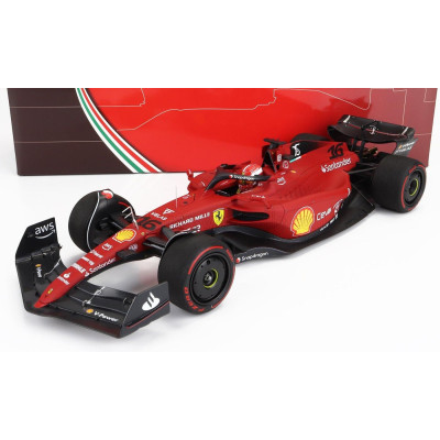 BBR MODELS FERRARI F1-75 TEAM SCUDERIA FERRARI N 16 WINNER BAHRAIN GP 2022 CHARLES LECLERC - RED 1/18