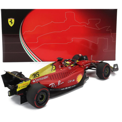 BBR MODELS FERRARI F1-75 TEAM SCUDERIA FERRARI N 16 POLE POSITION AND 2nd MONZA ITALY GP 2022 CHARLES LECLERC - RED YELLOW 1/18