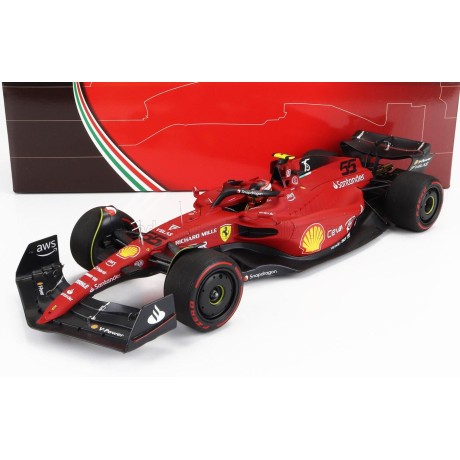 BBR MODELS FERRARI F1-75 TEAM SCUDERIA FERRARI N 55 2nd BAHRAIN GP 2022 CARLOS SAINZ - RED 1/18